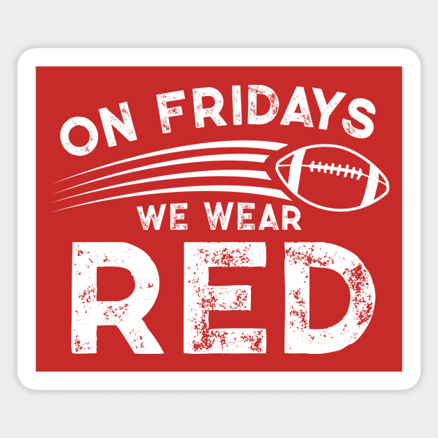 On Fridays We Wear Red // Vintage School Spirit // Go Red B Sticker by SLAG_Creative